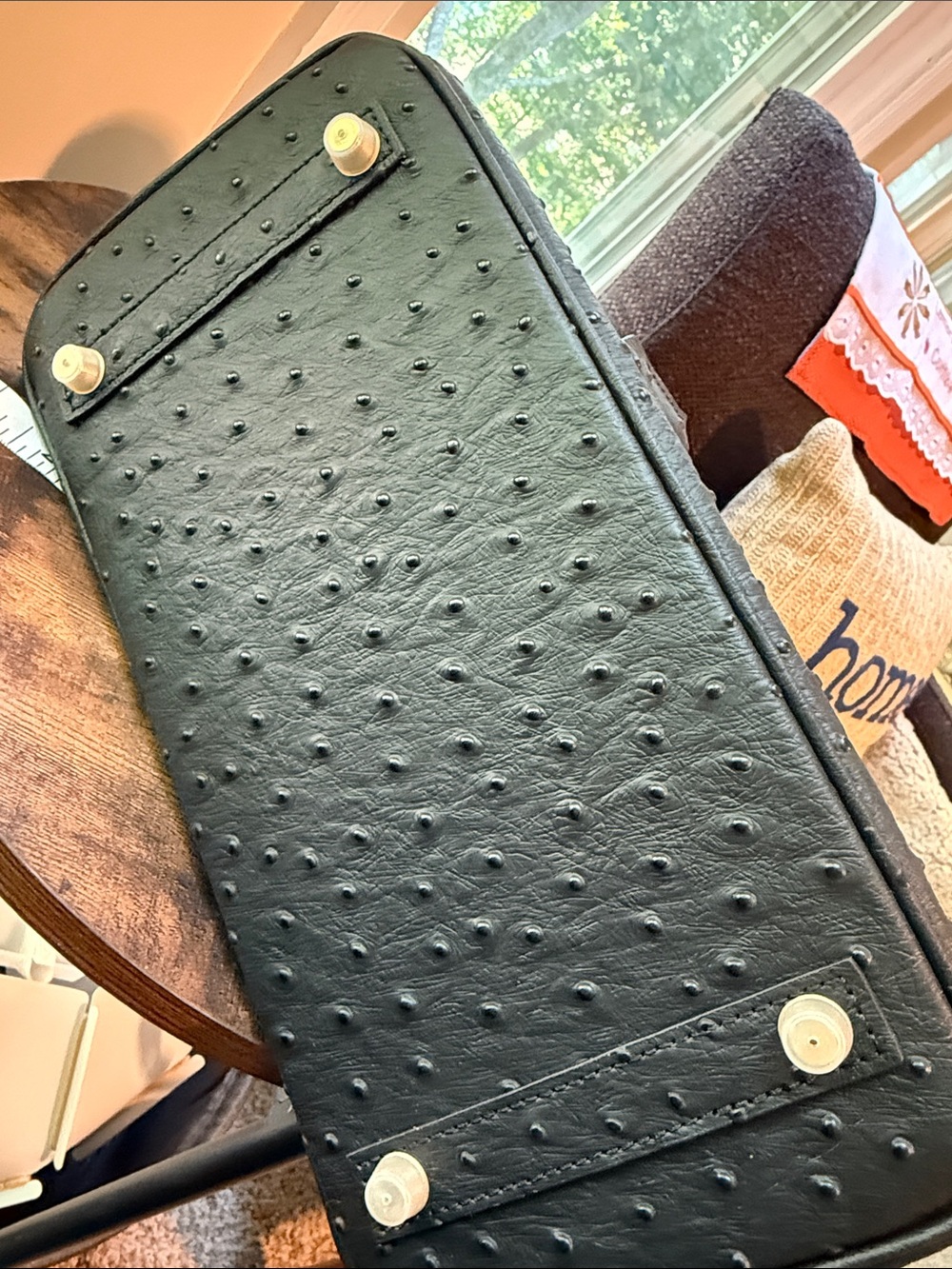 Black Structured Satchel with Gold Hardware this is a fun dupe - Picture 7 of 8